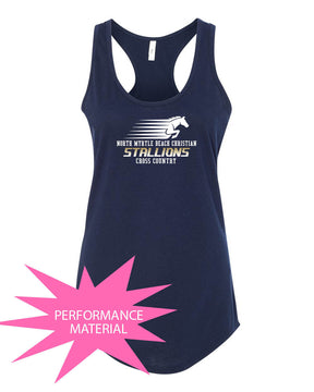 NMB Christian Cross Country Performance Racerback Tank Top Design 1