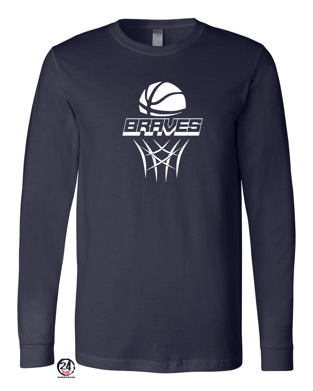 Braves Basketball Long Sleeve Shirt Design 1