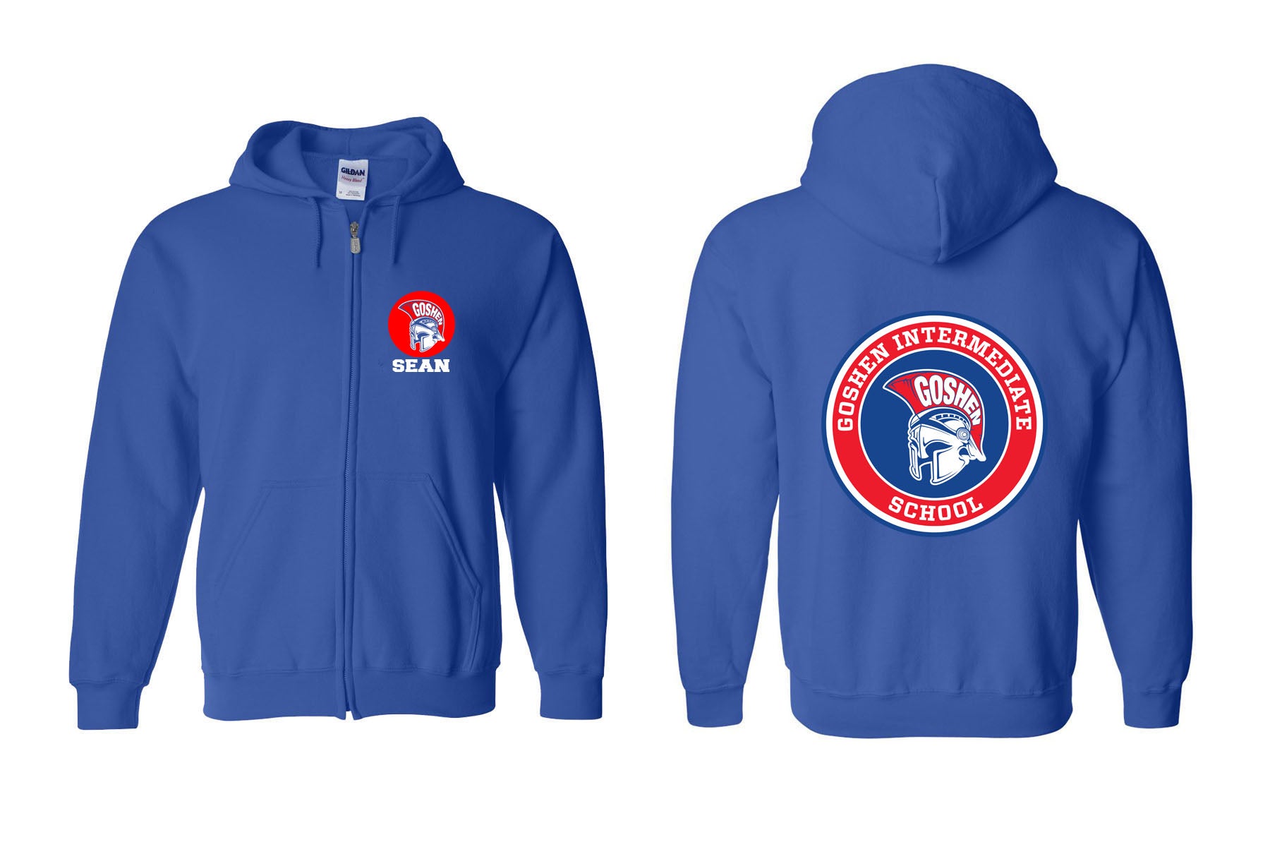 Goshen School Design 1 Zip up Sweatshirt