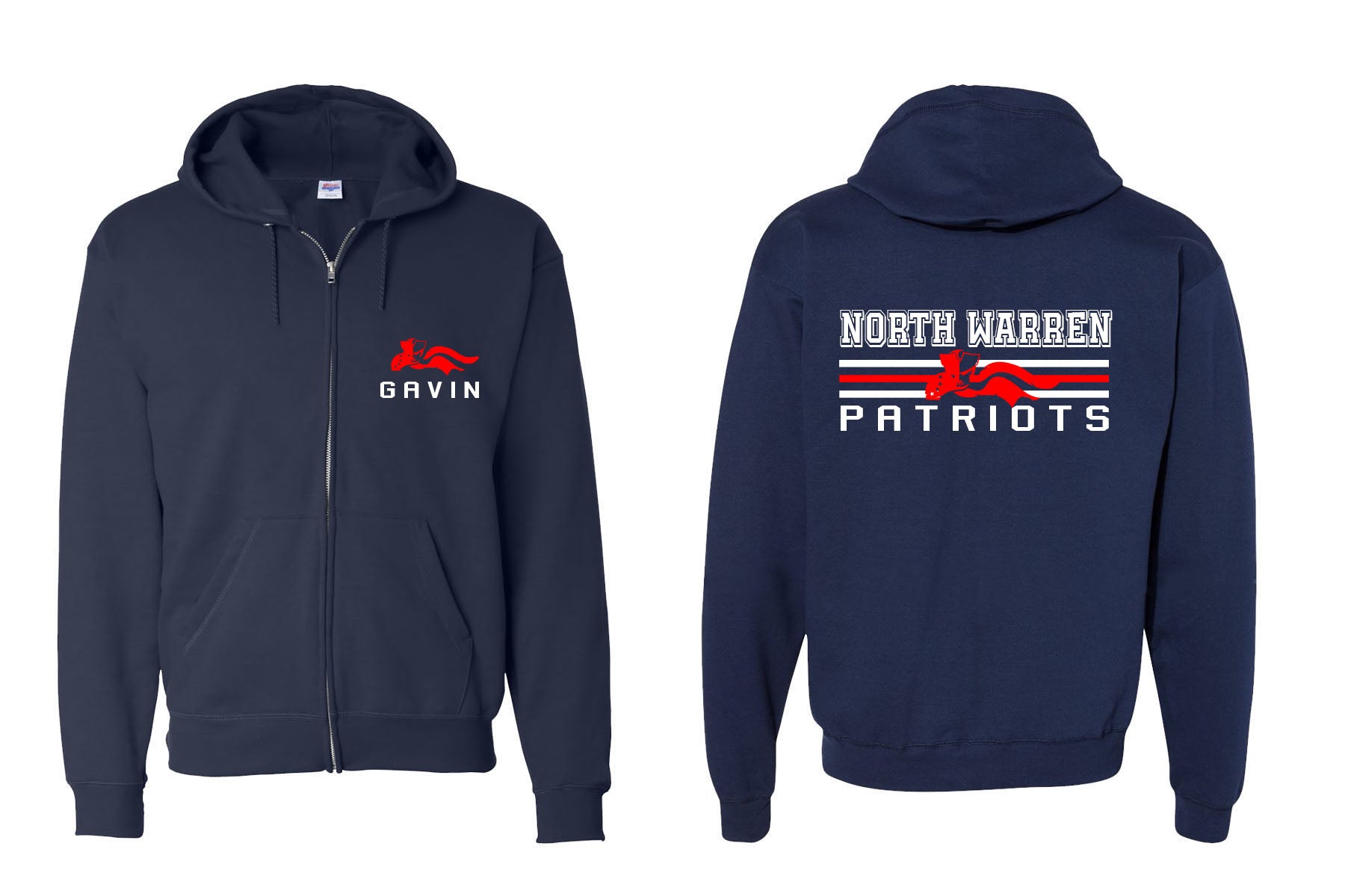 North Warren School Design 14 Zip up Sweatshirt