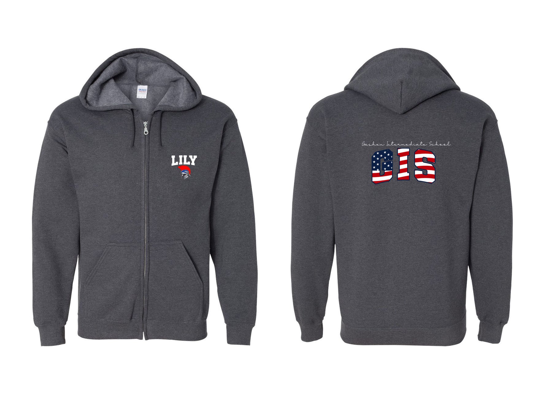 Goshen School Zip up Sweatshirt Design 8