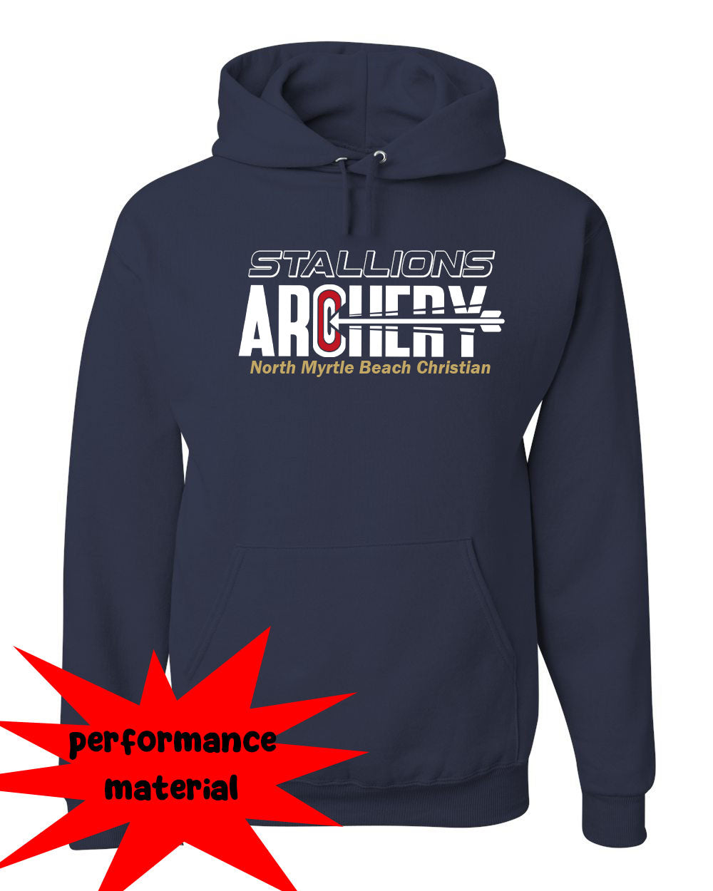 NMB Christian School Archery Performance Hooded Sweatshirt Design 1