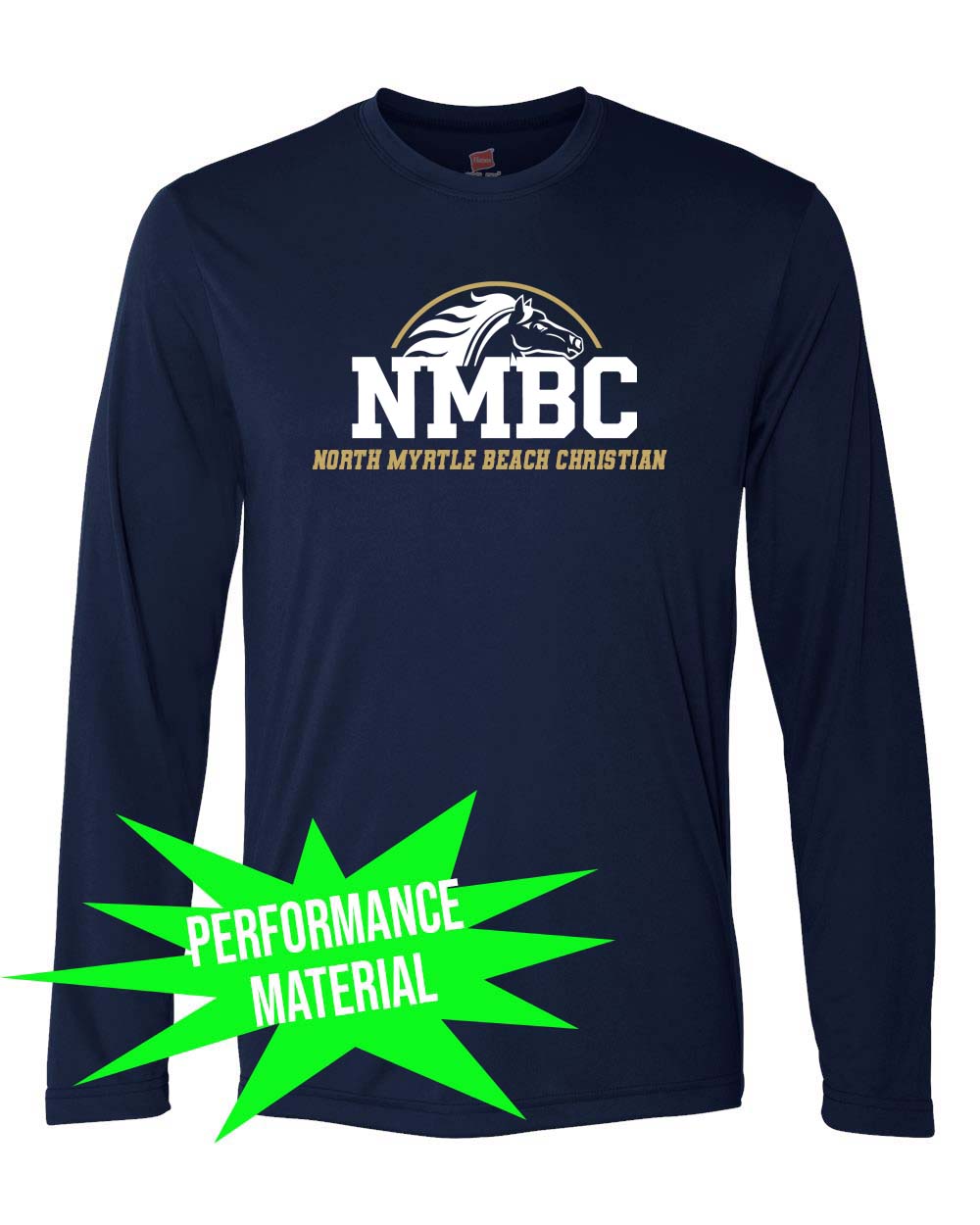 NMB Christian School Spiritwear Performance Material Long Sleeve Shirt Design 4
