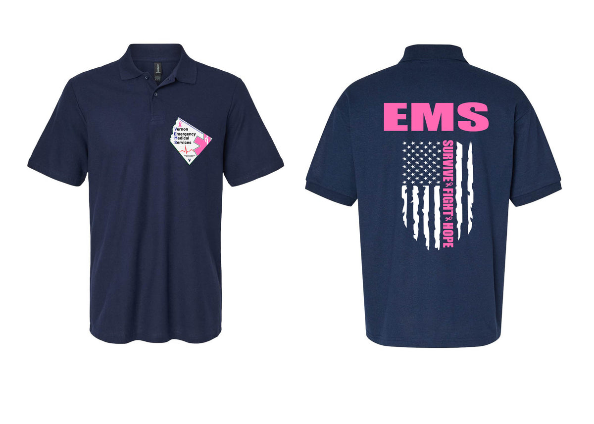 Vernon EMS Breast Cancer Awareness Polo T-Shirt