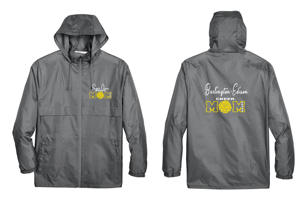 Burlington Edison Youth Cheer design 5 Zip up lightweight rain jacket