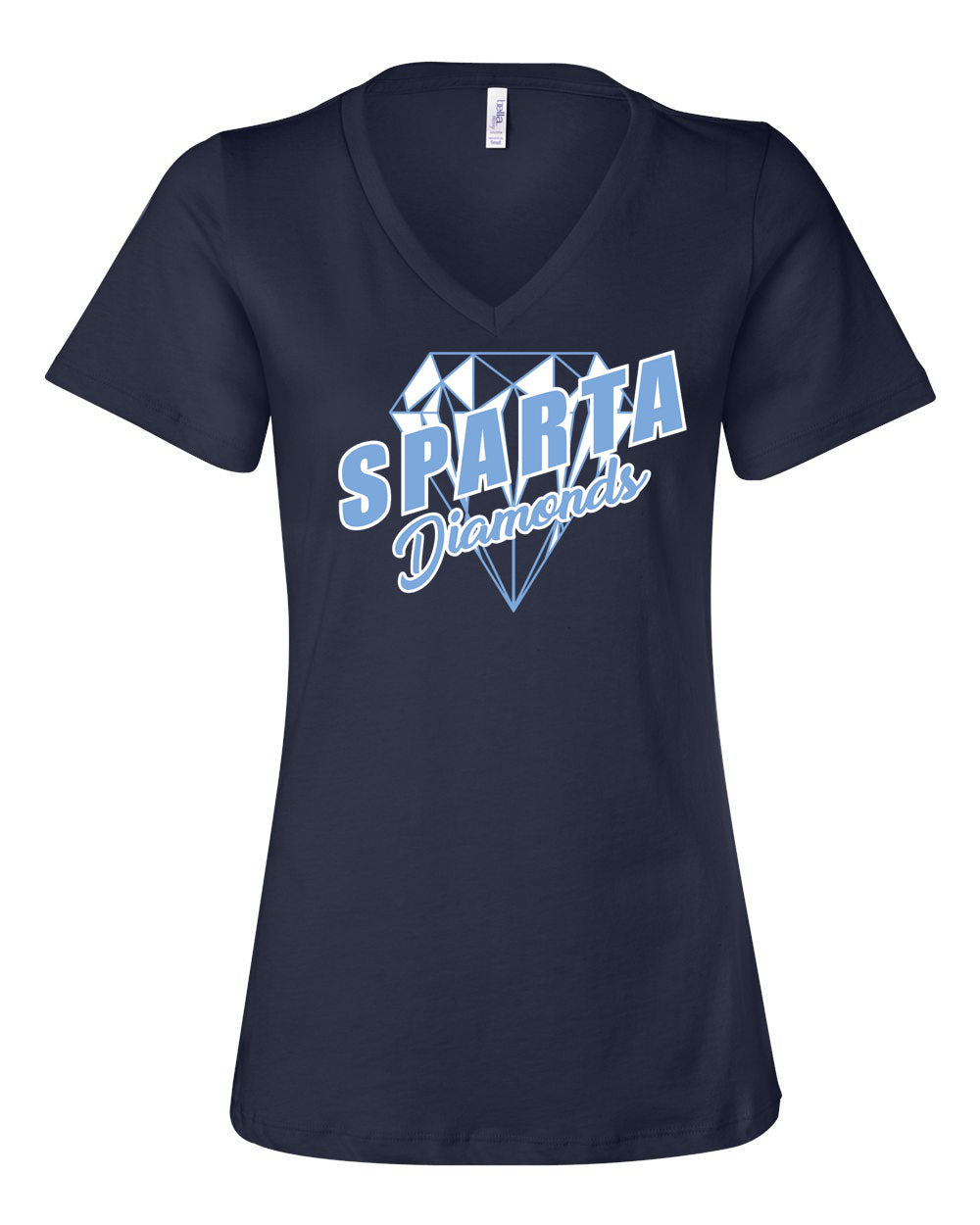 Sparta Diamonds Softball V-neck T-Shirt Design 2