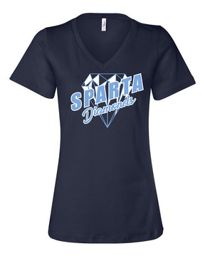 Sparta Diamonds Softball V-neck T-Shirt Design 2