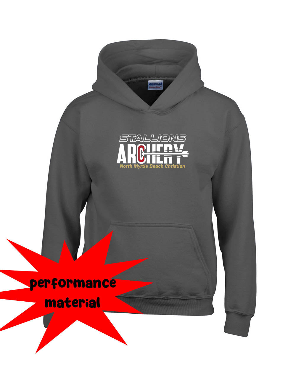 NMB Christian School Archery Performance Hooded Sweatshirt Design 1