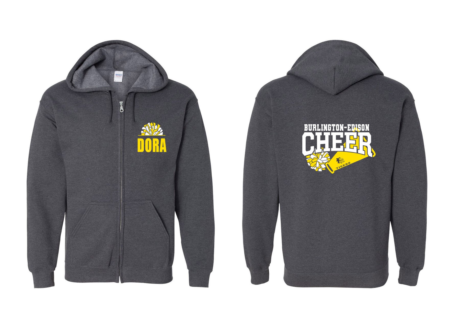 Burlington Edison Cheer design 2 Zip up Sweatshirt