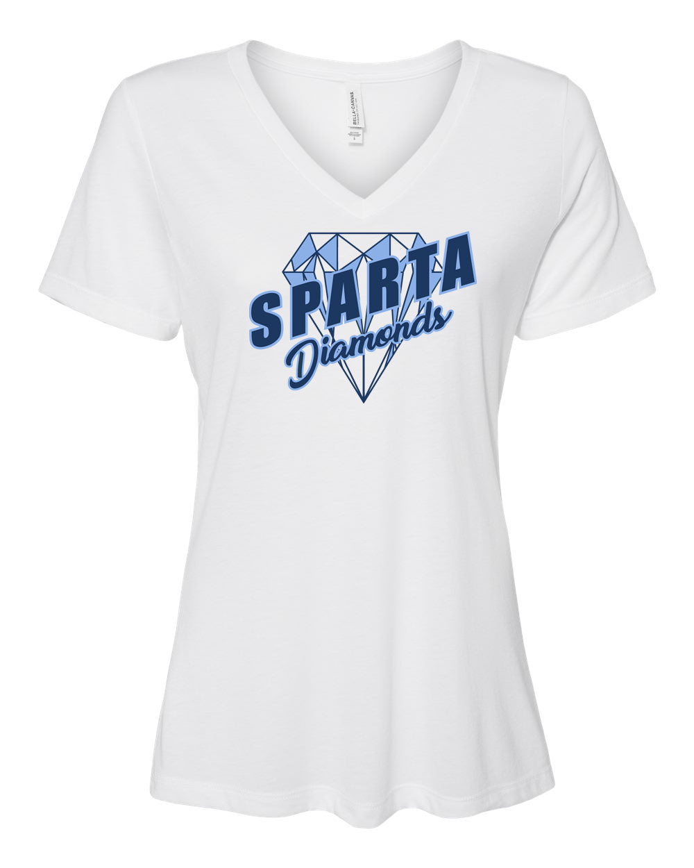Sparta Diamonds Softball V-neck T-Shirt Design 2