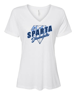 Sparta Diamonds Softball V-neck T-Shirt Design 2