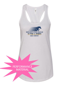 NMB Christian Cross Country Performance Racerback Tank Top Design 1