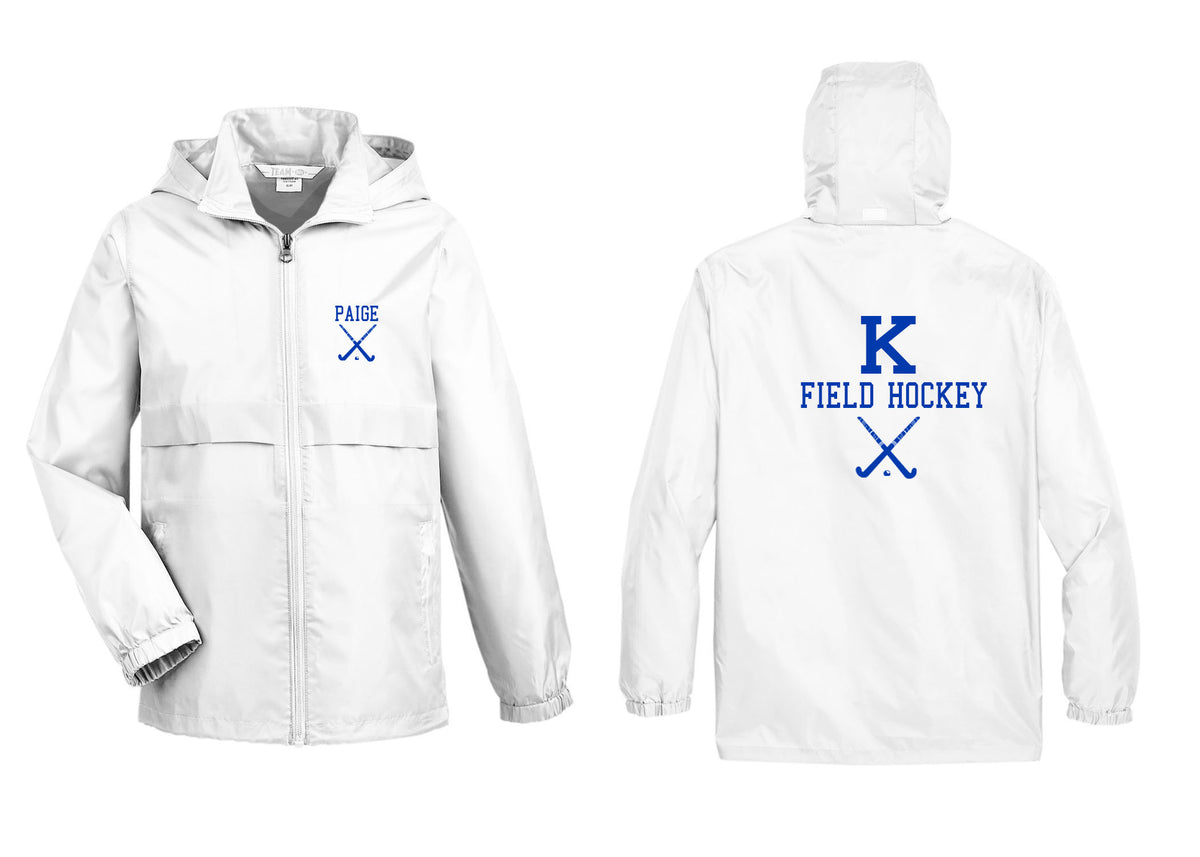 Kitatinny Field Hockey design 2 Zip up lightweight rain jacket