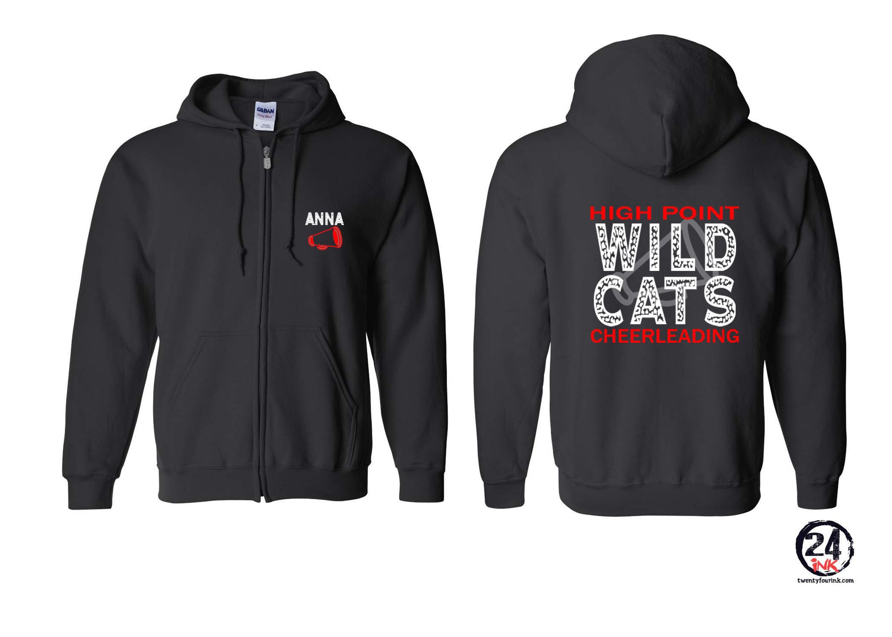 Wildcats Cheer design 1 Zip up Sweatshirt