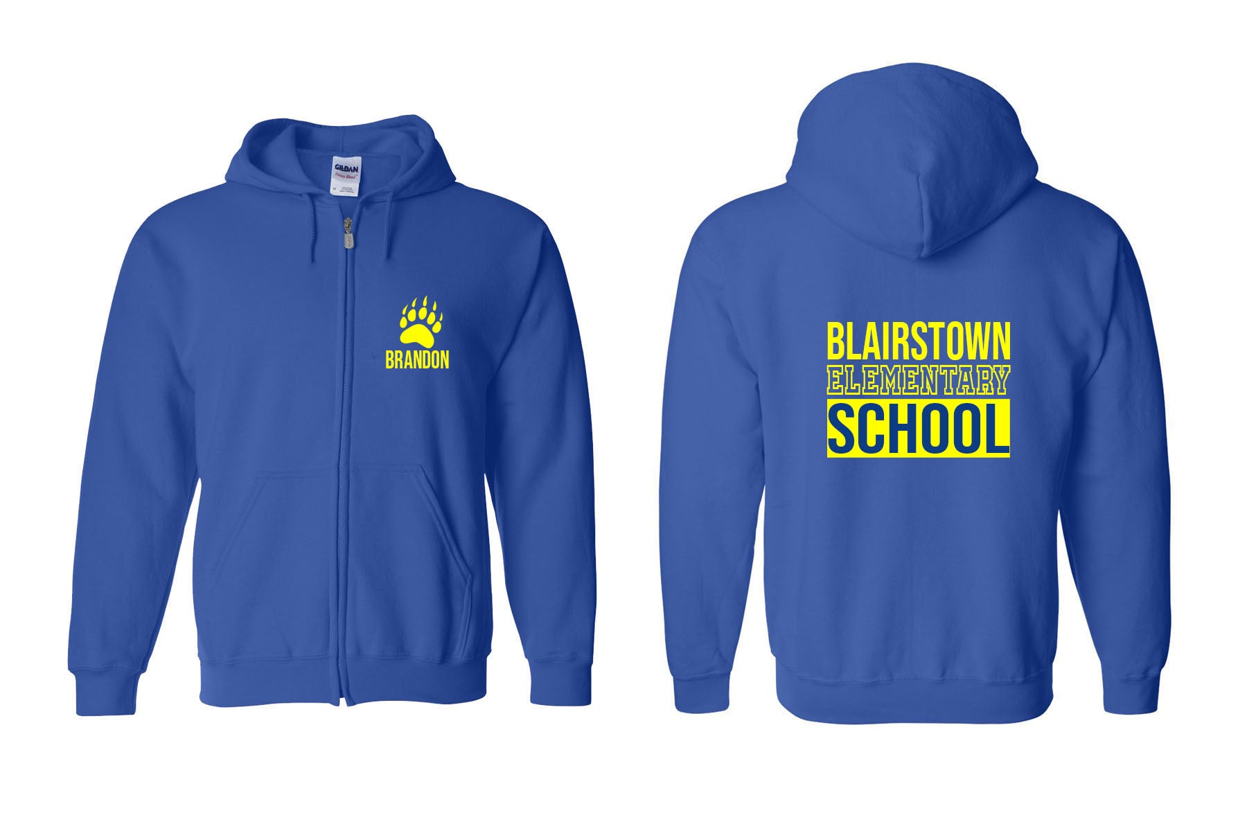 Blairstown Bears design 13 Zip up Sweatshirt