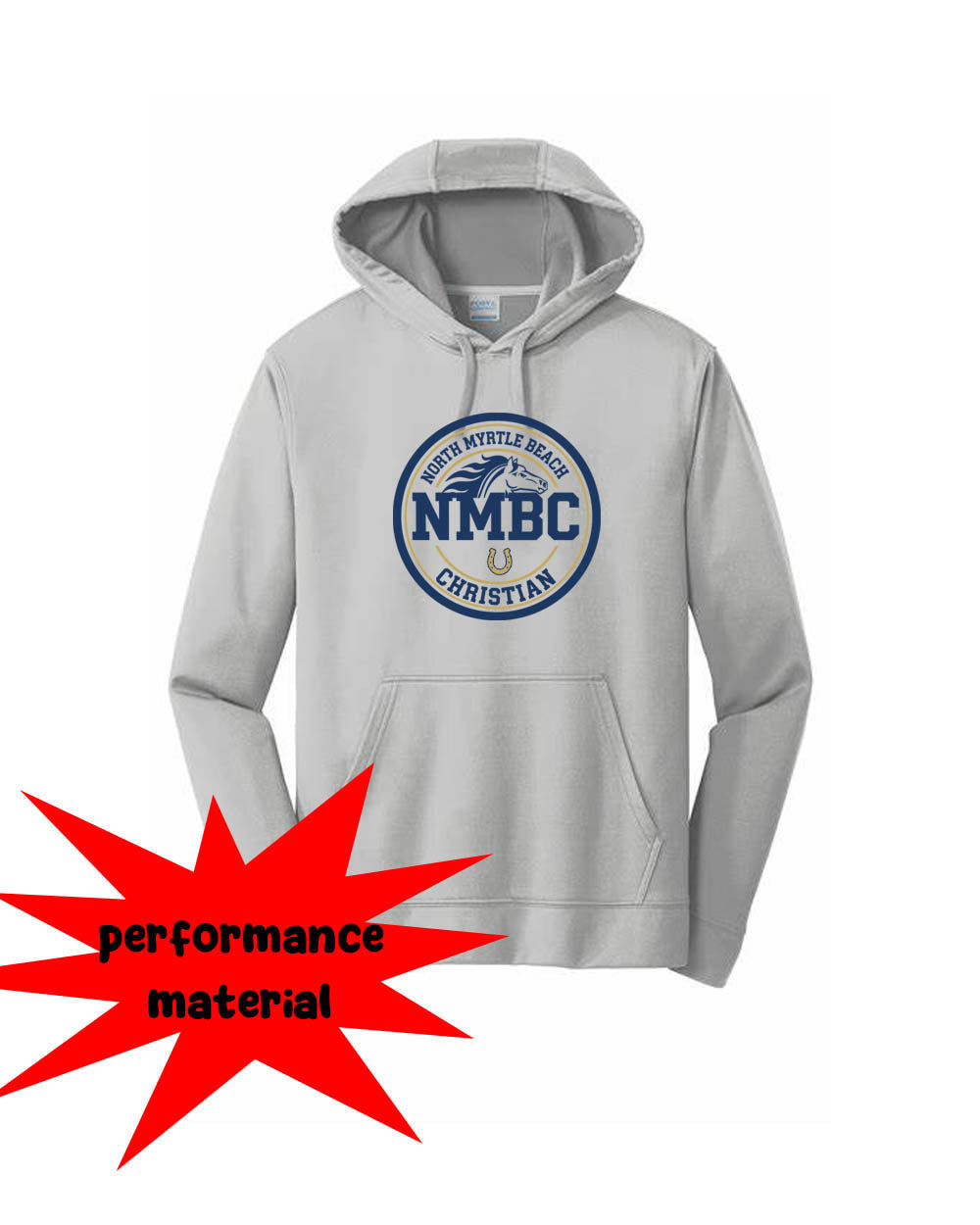 NMB Christian School Spiritwear Performance Hooded Sweatshirt Design 3