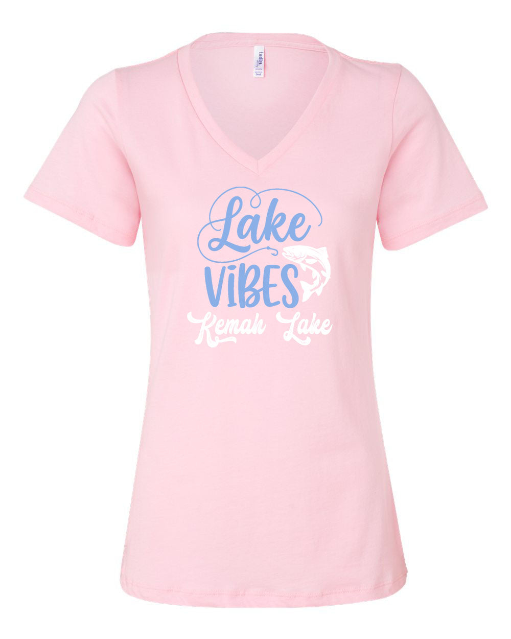 Kemah Lake V-neck T-shirt Design 3