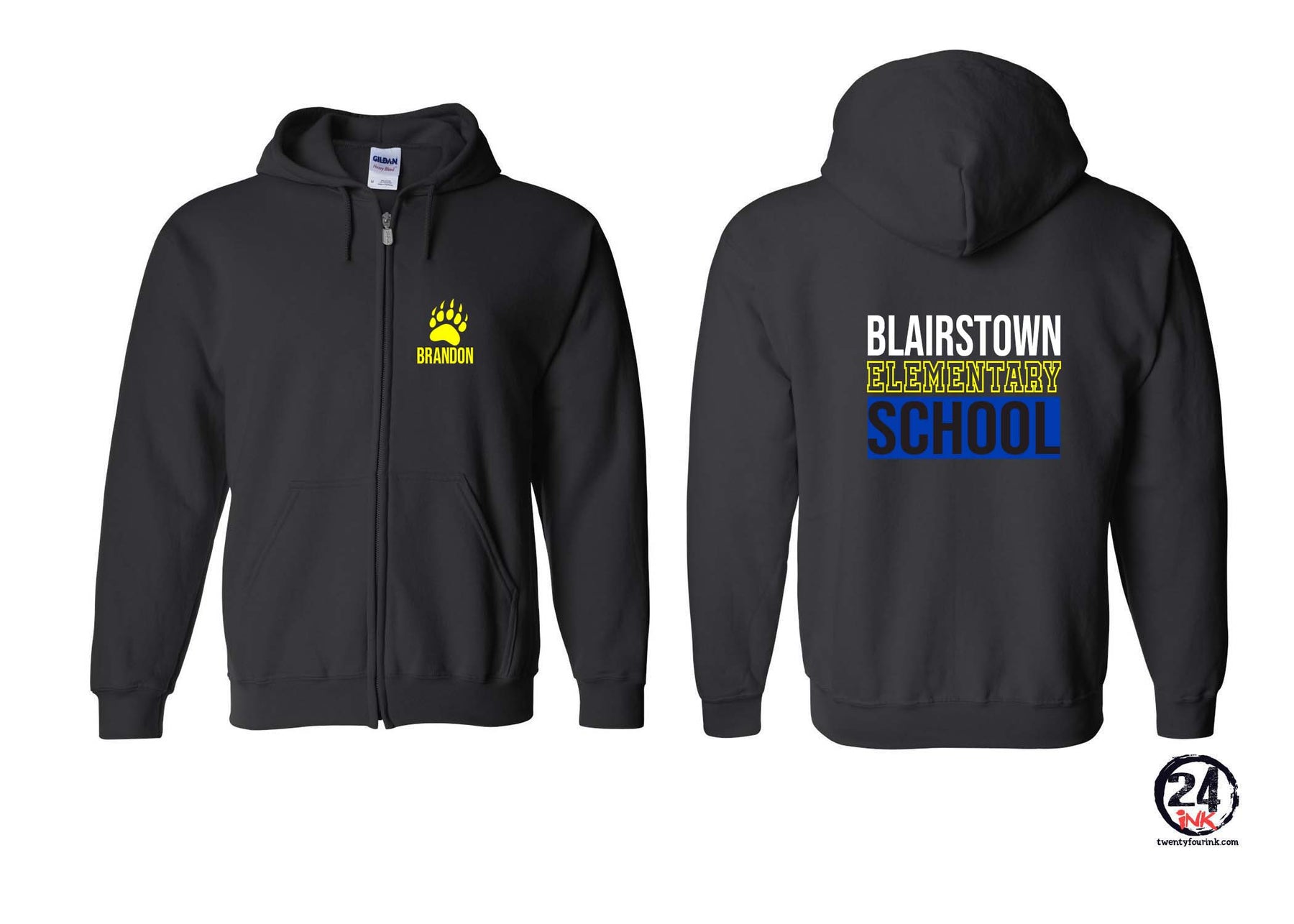 Blairstown Bears design 13 Zip up Sweatshirt