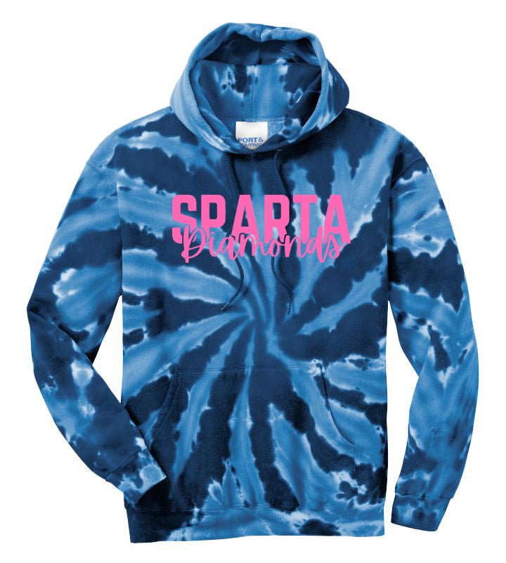 Sparta Diamonds Tie-Dye Hooded Sweatshirt Design 3