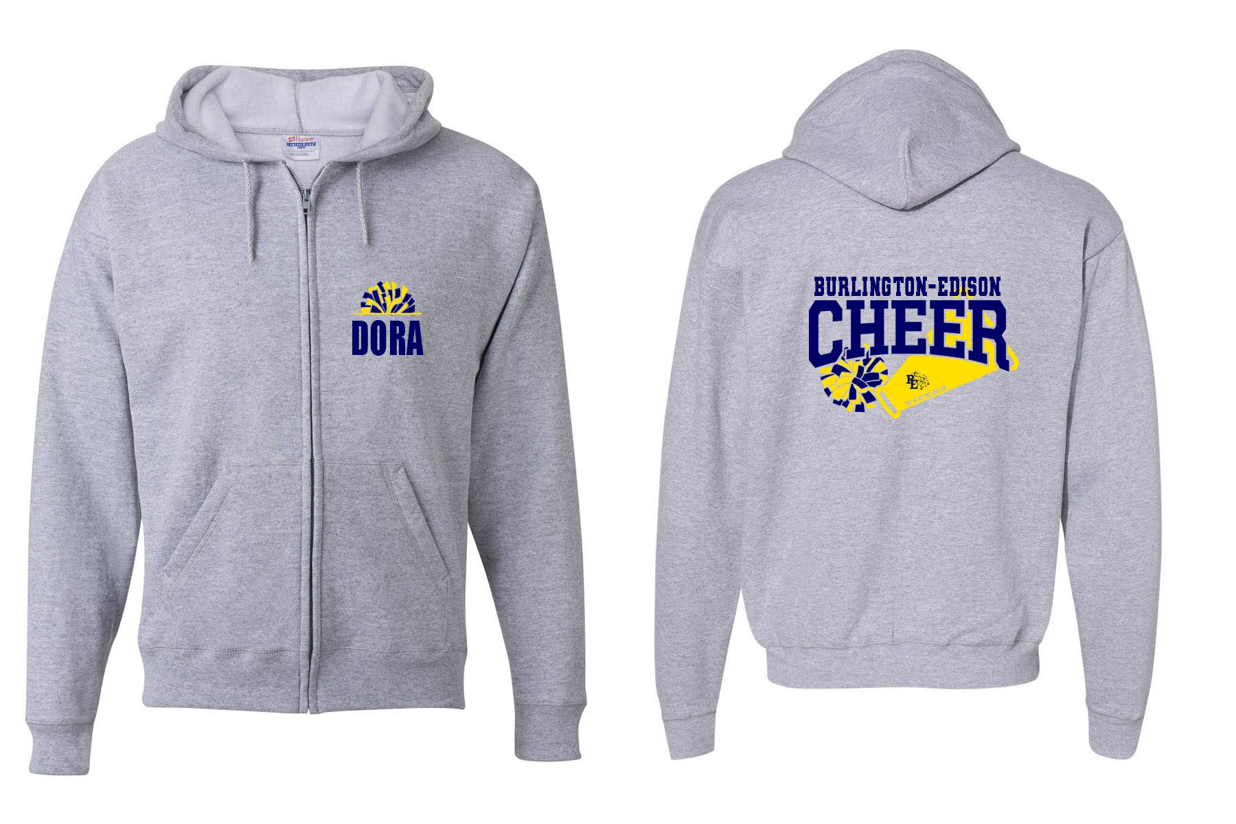 Burlington Edison Cheer design 2 Zip up Sweatshirt