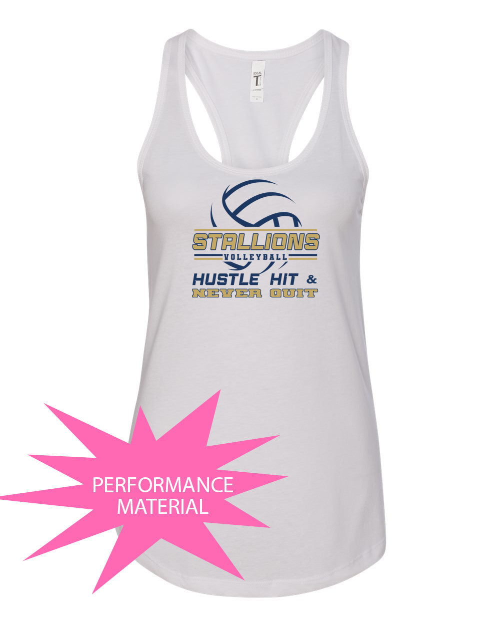 NMB Christian Volleyball Performance Racerback Tank Top Design 1