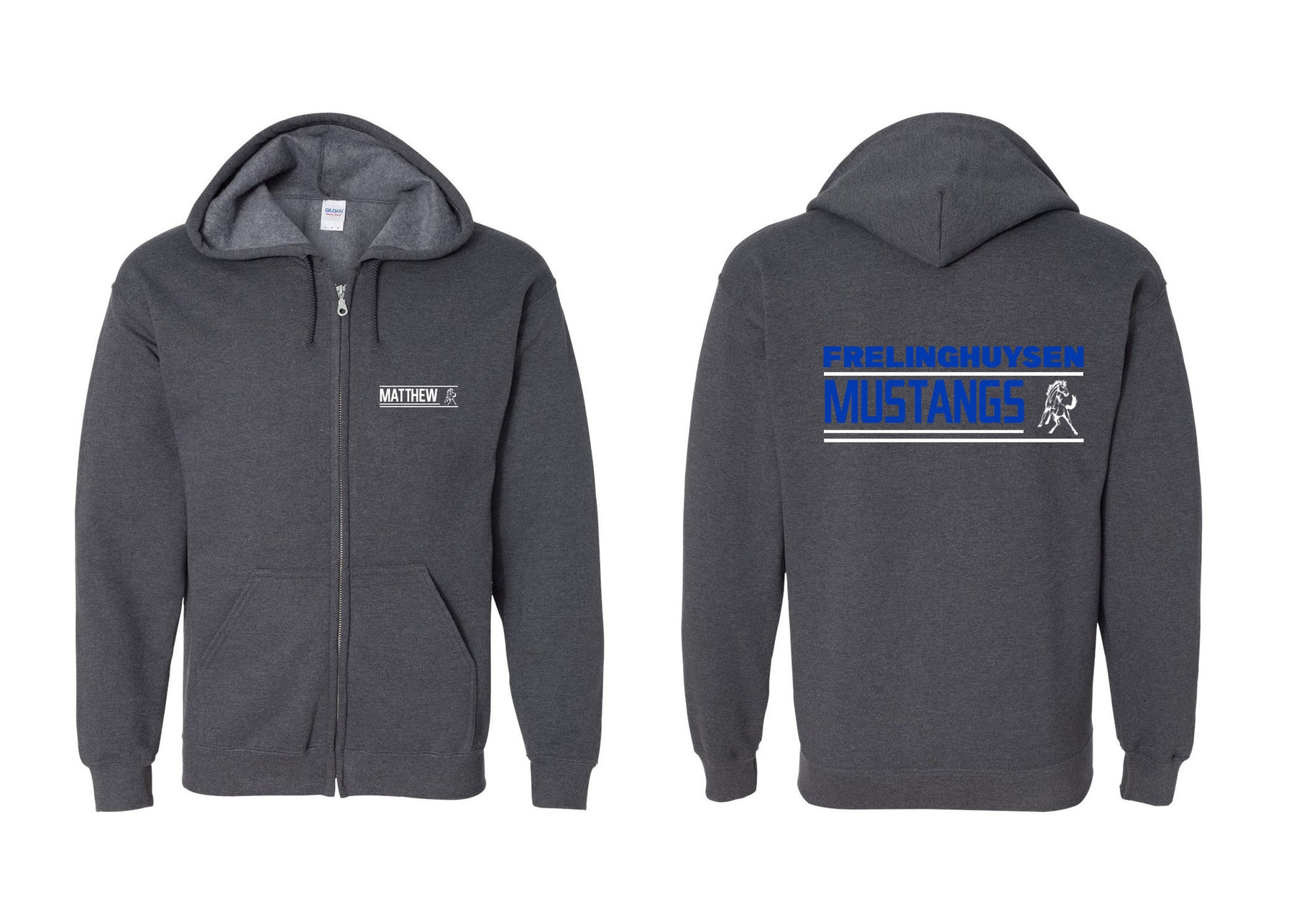 Mustangs design 13 Zip up Sweatshirt