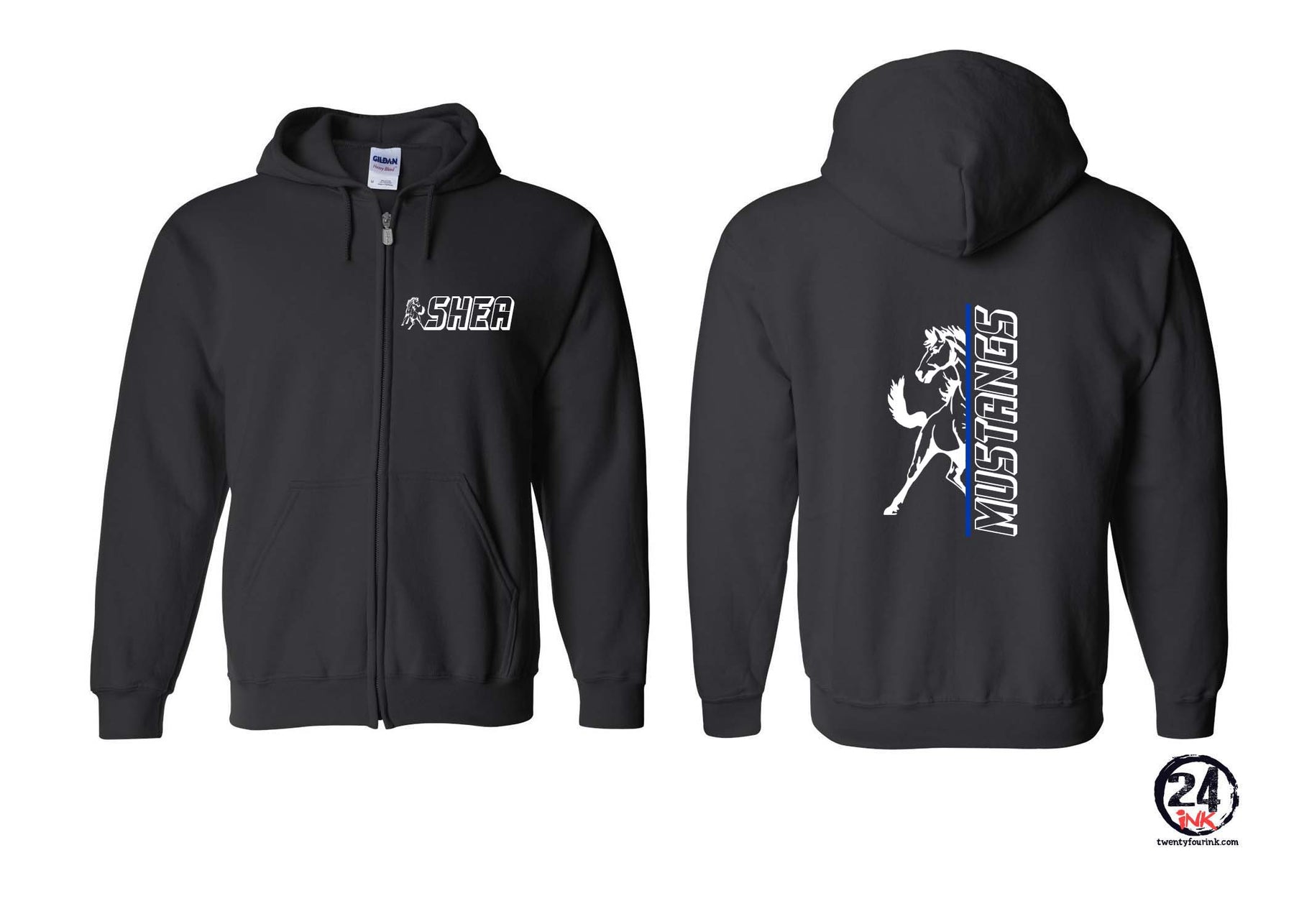 Mustangs design 14 Zip up Sweatshirt