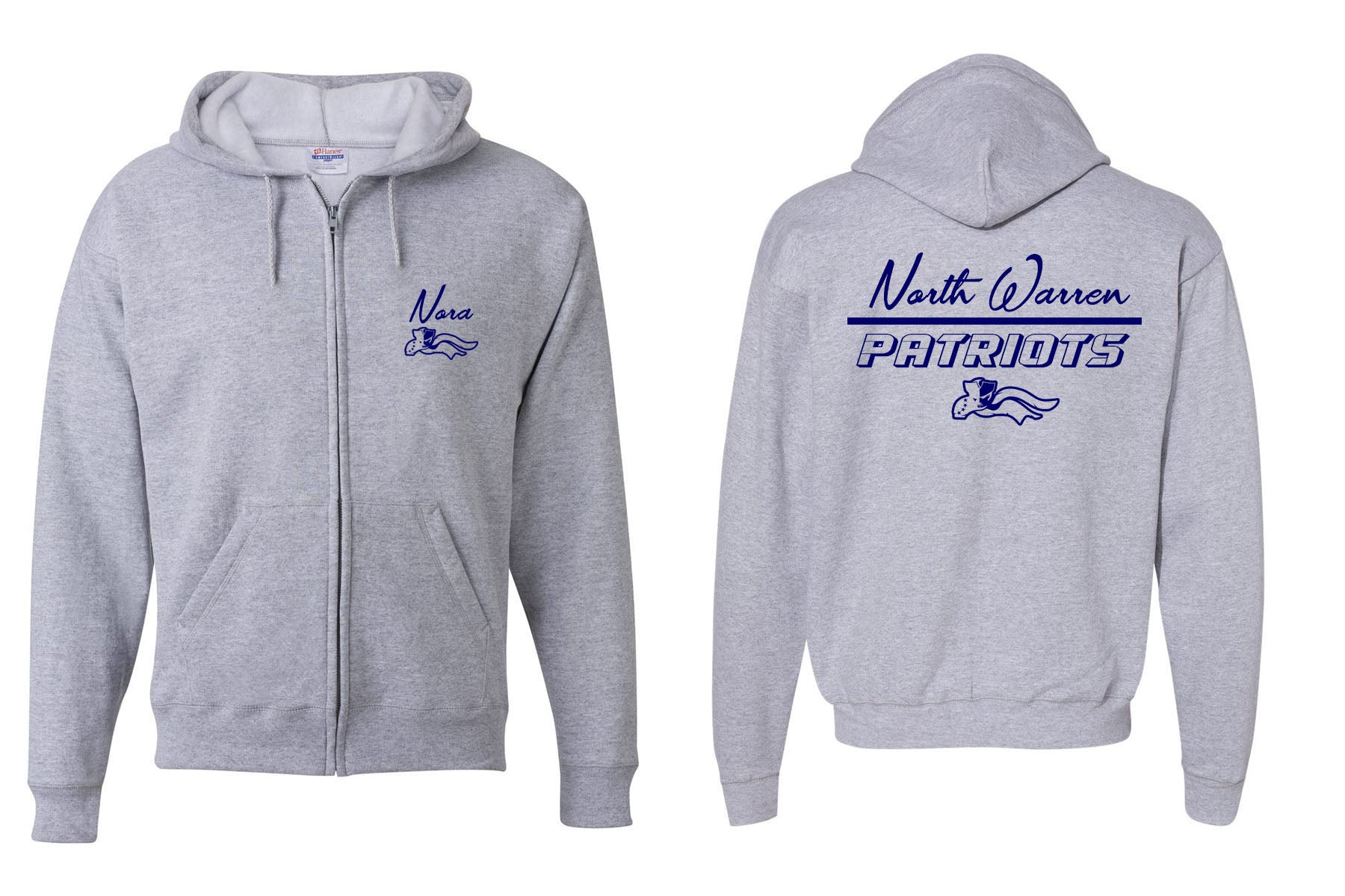 North Warren School Design 10 Zip up Sweatshirt