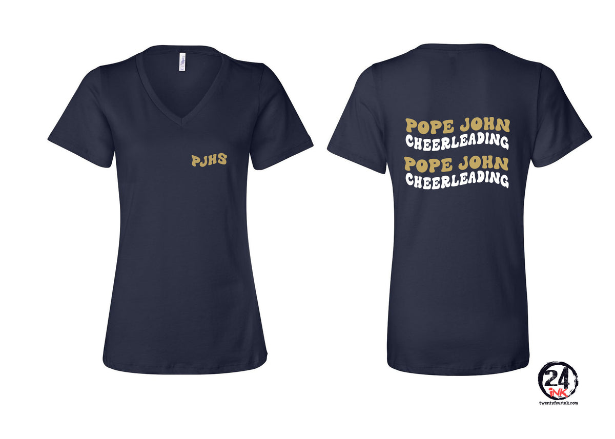 Pope John Cheer Design 6 V-neck T-Shirt