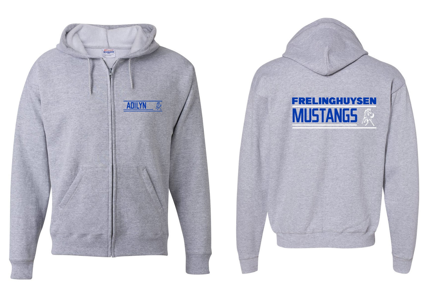 Mustangs design 13 Zip up Sweatshirt