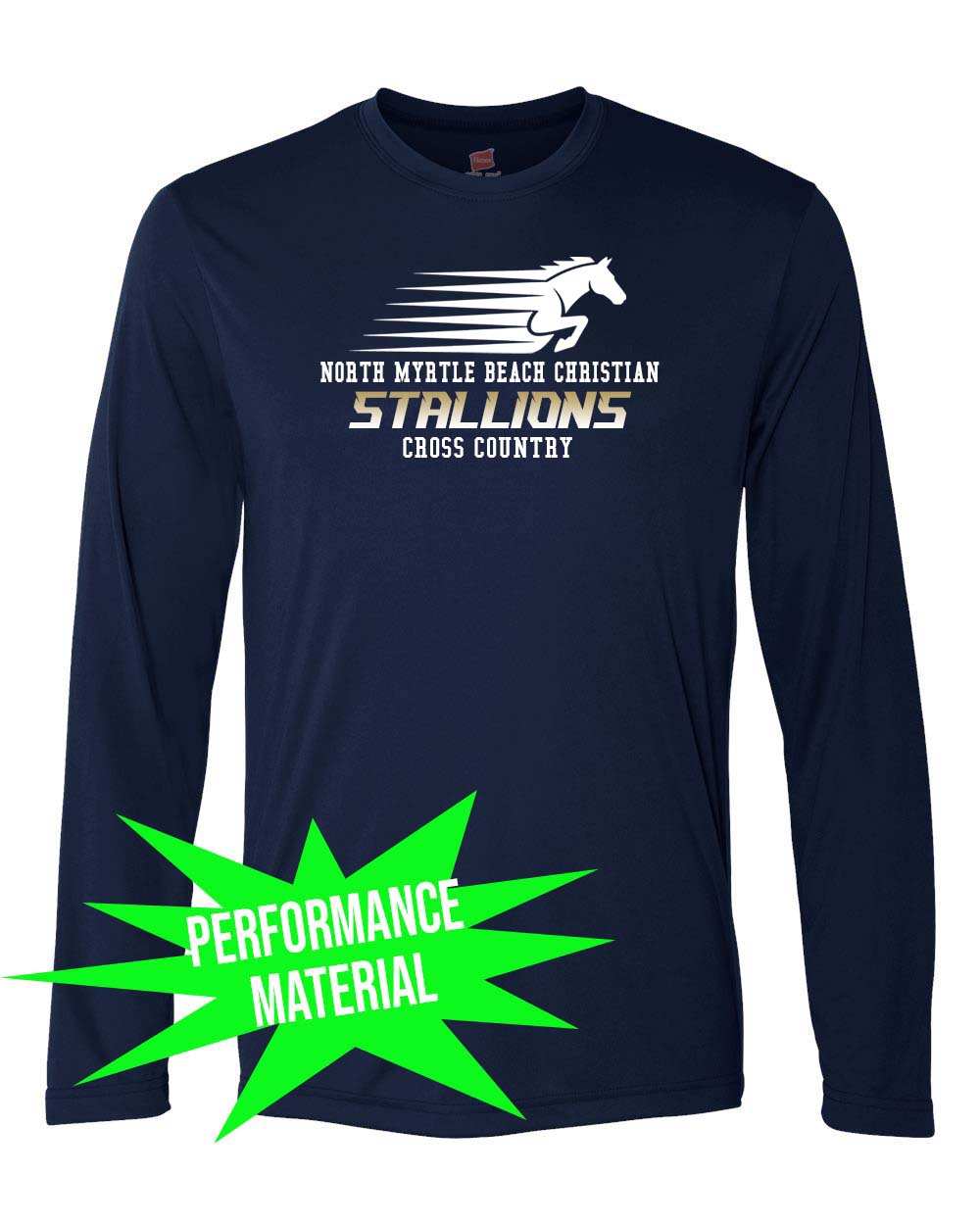 NMB Christian School Cross Country Performance Material Long Sleeve Shirt Design 1