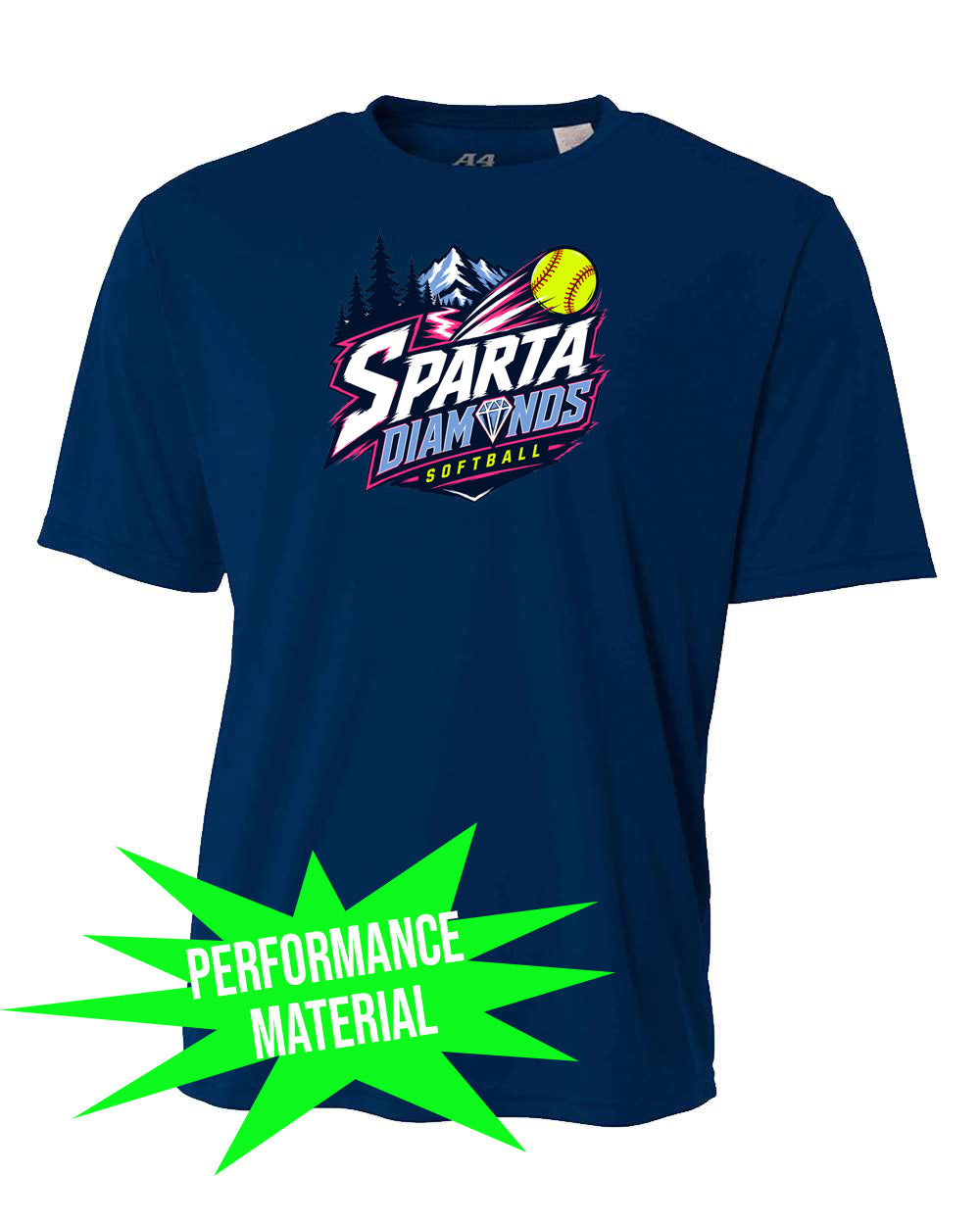 Sparta Diamonds Performance Material Shirt Design 1
