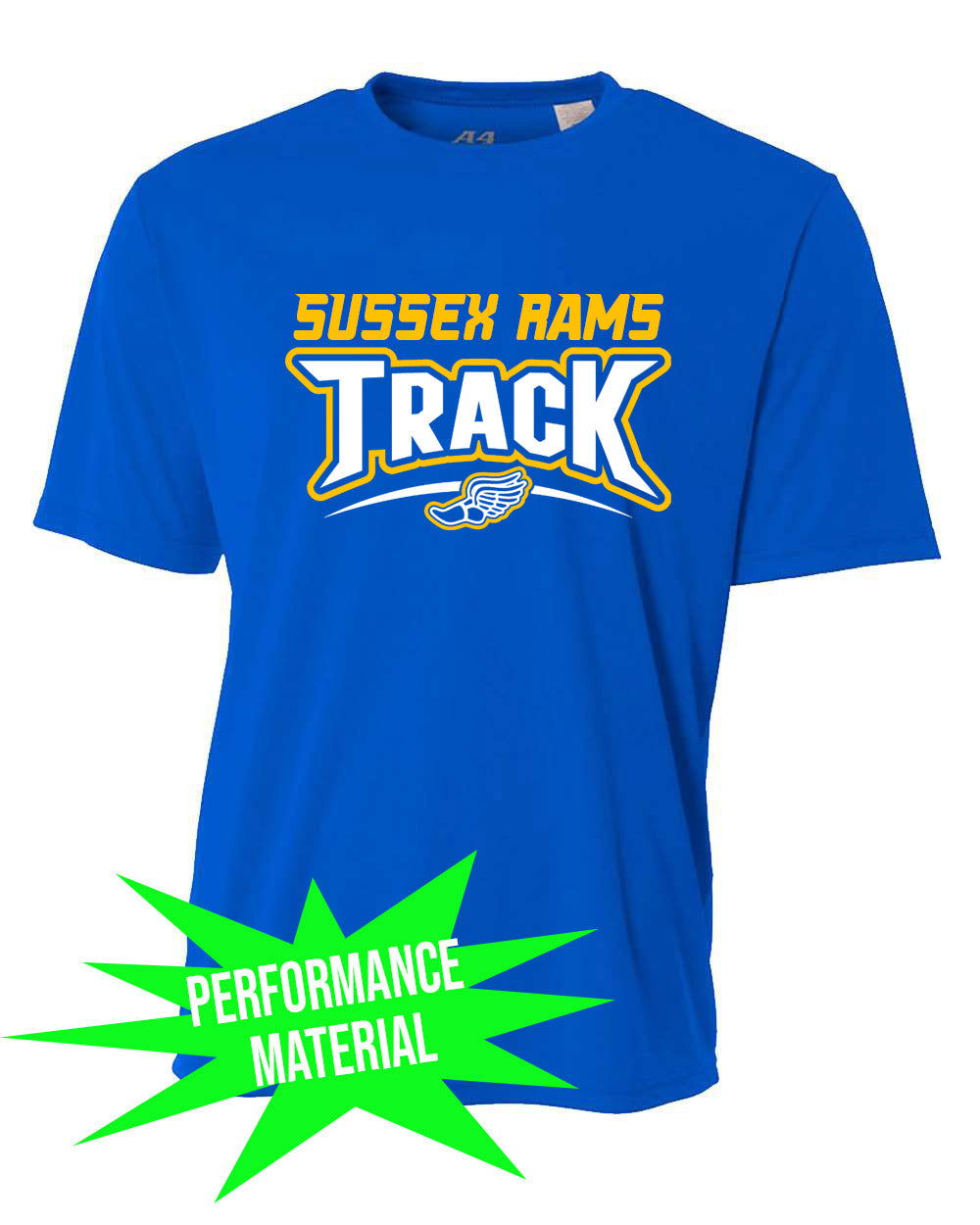 Sussex Rams TEAM Track Performance Material T-Shirt