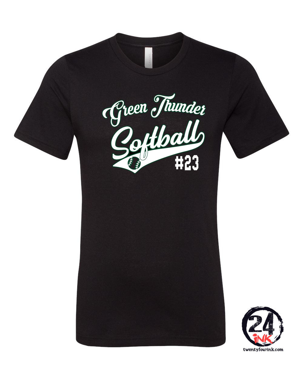 Green Thunder Softball Design 2 T-Shirt