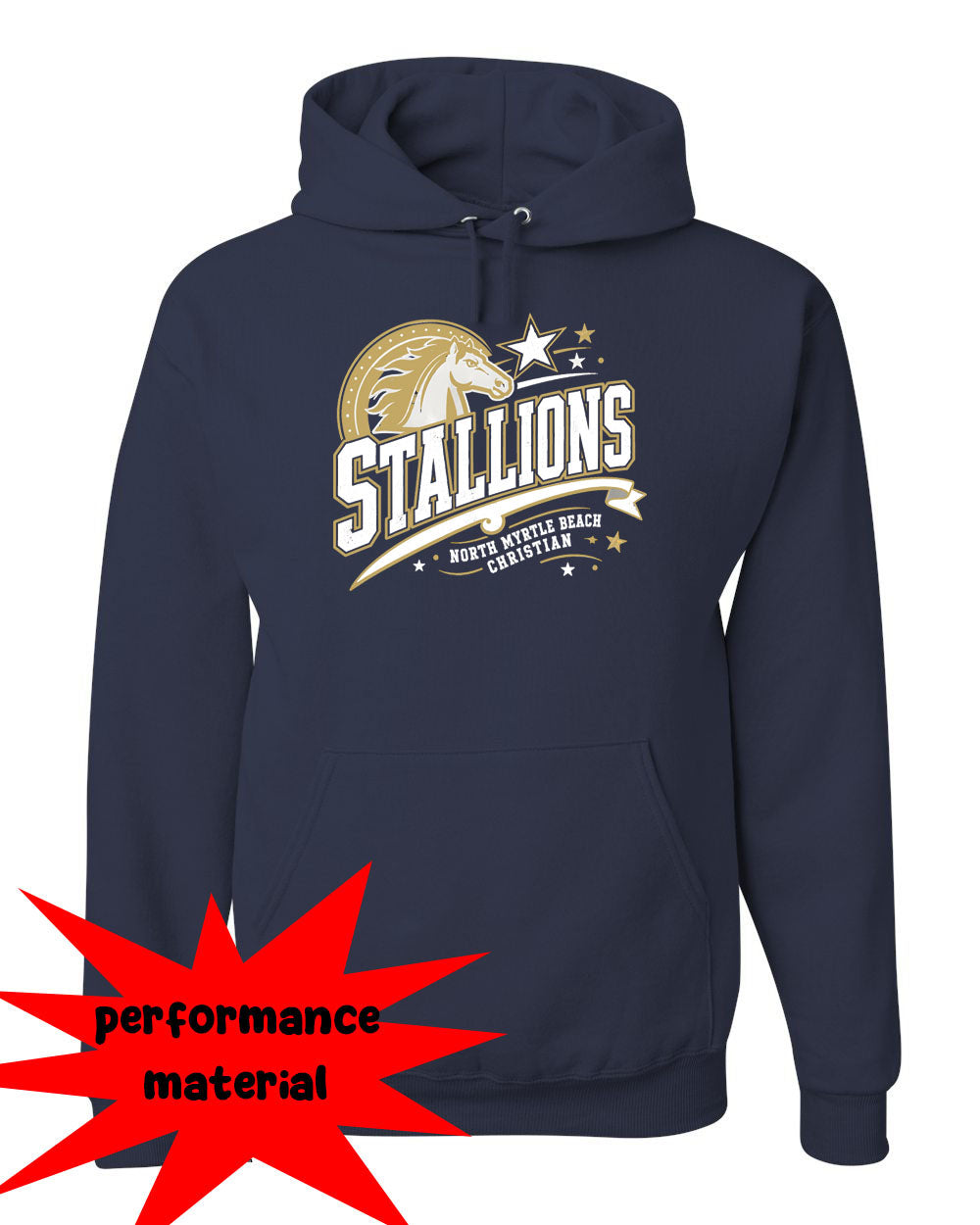 NMB Christian School Spiritwear Performance Hooded Sweatshirt Design 2