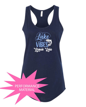 Kemah Lake Performance Racerback Tank Top Design 3