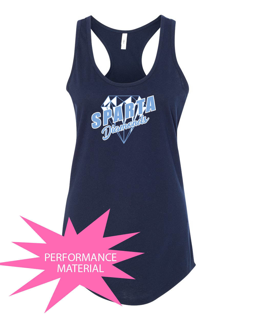 Sparta Diamonds Performance Racerback Tank Top Design 2