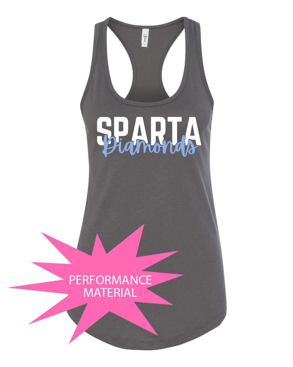 Sparta Diamonds Performance Racerback Tank Top Design 3