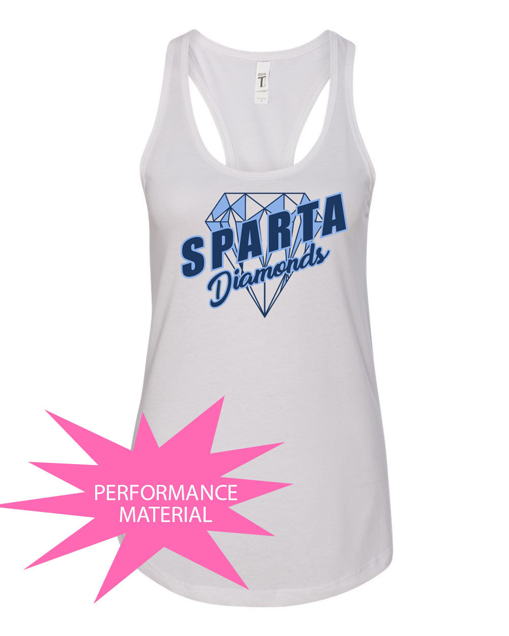 Sparta Diamonds Performance Racerback Tank Top Design 2
