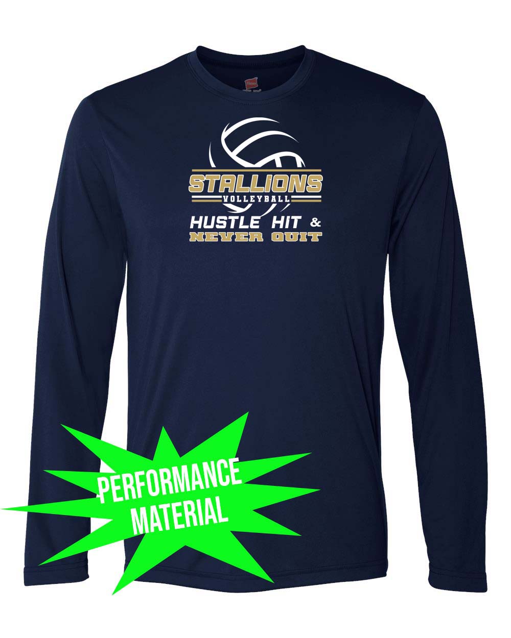 NMB Christian School Volleyball Performance Material Long Sleeve Shirt Design 1