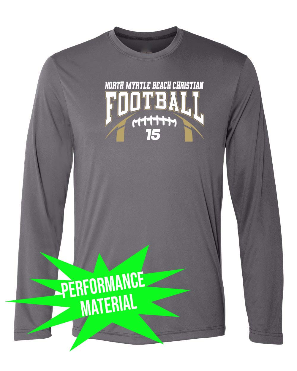 NMB Christian School Football Performance Material Long Sleeve Shirt Design 2