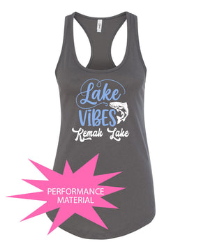Kemah Lake Performance Racerback Tank Top Design 3