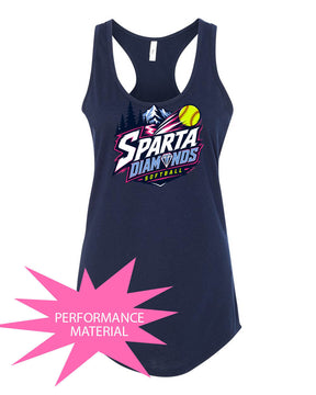 Sparta Diamonds Performance Racerback Tank Top Design 1