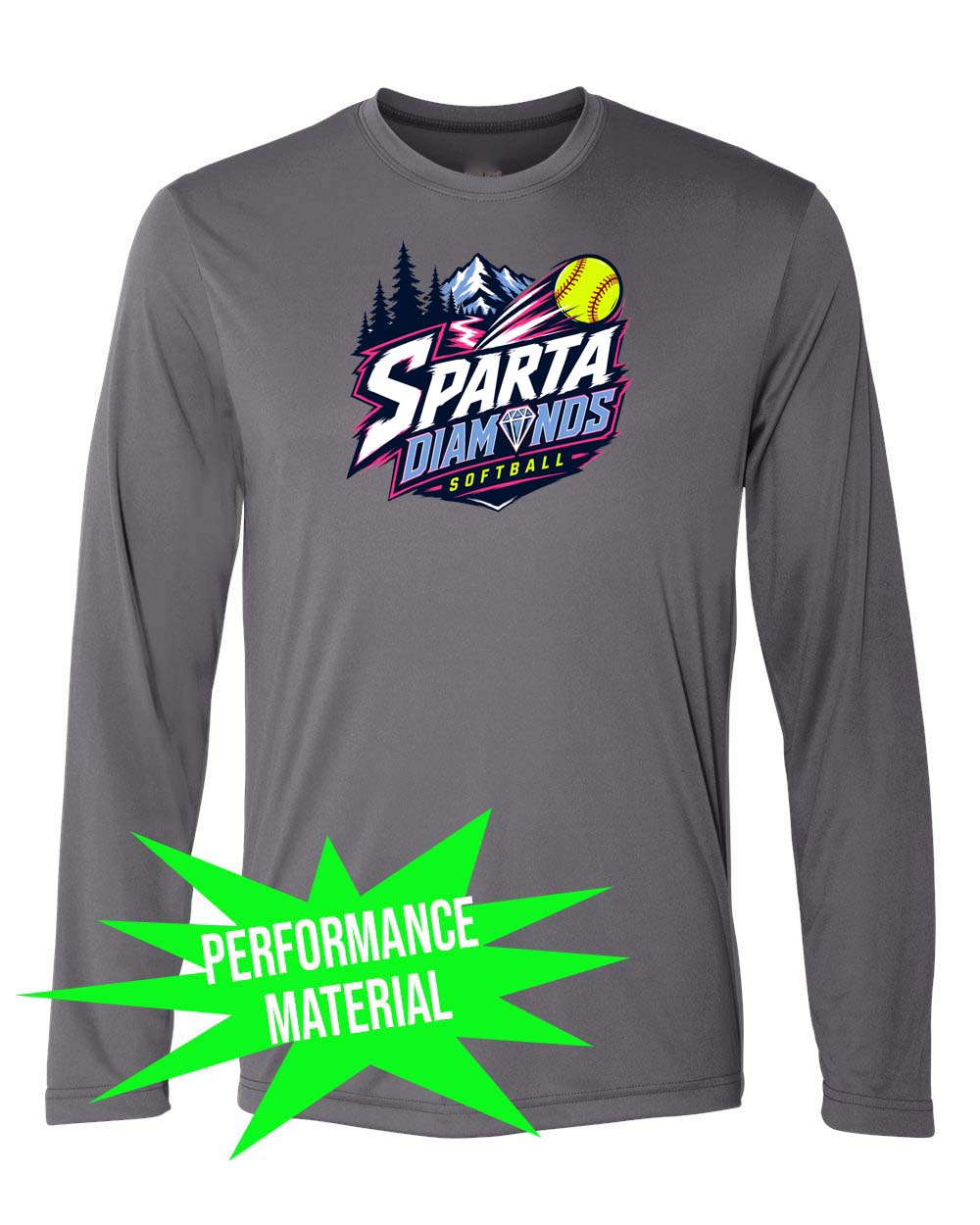 Sparta Diamonds Performance Material Long Sleeve Shirt Design 1