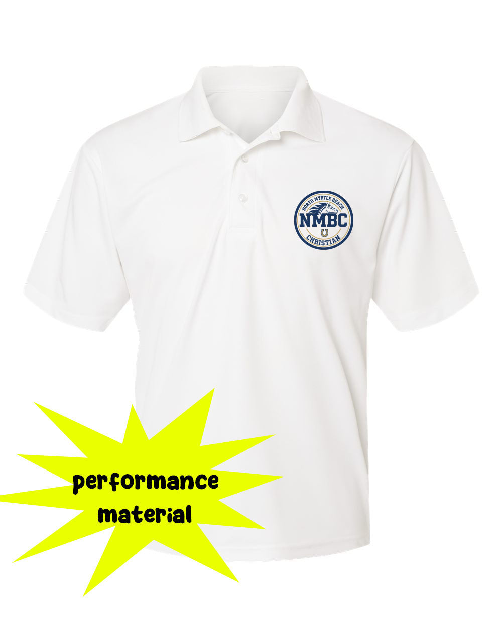 NMB Christian Spiritwear Performance Material Polo Shirt Design 3