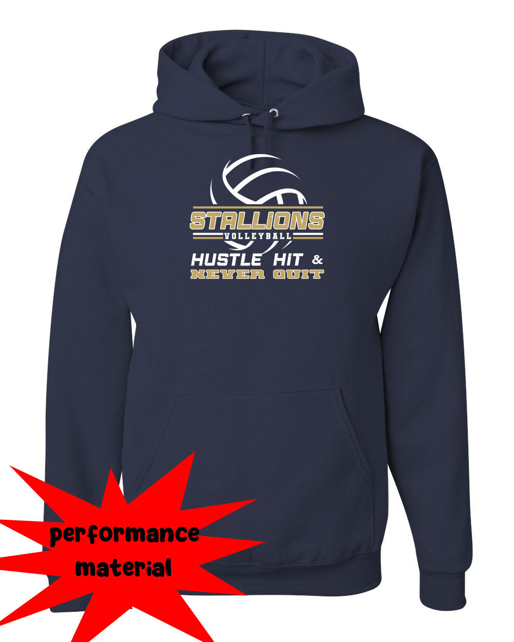 NMB Christian School Volleyball Performance Hooded Sweatshirt Design 1