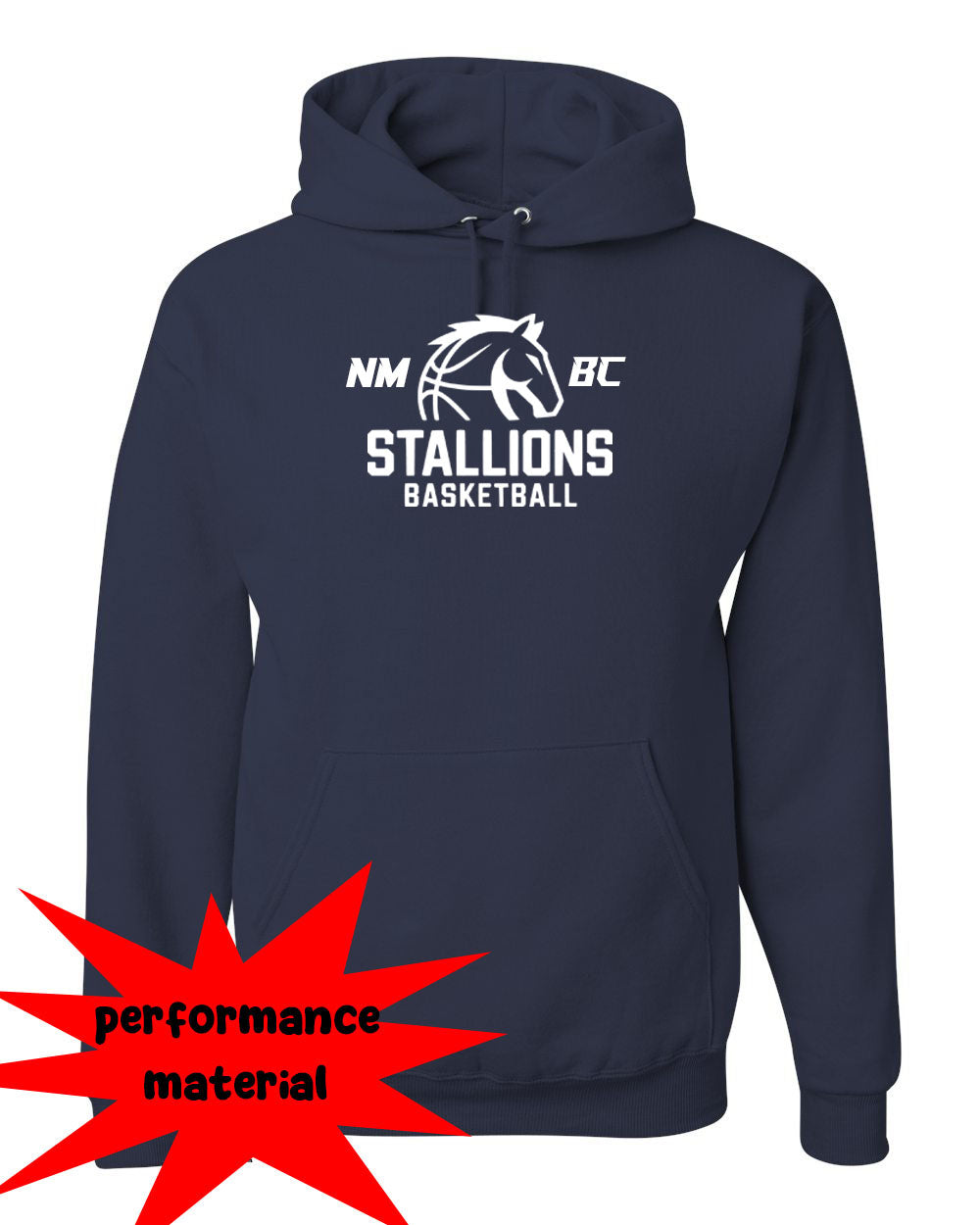NMB Christian School Basketball Performance Hooded Sweatshirt Design 1