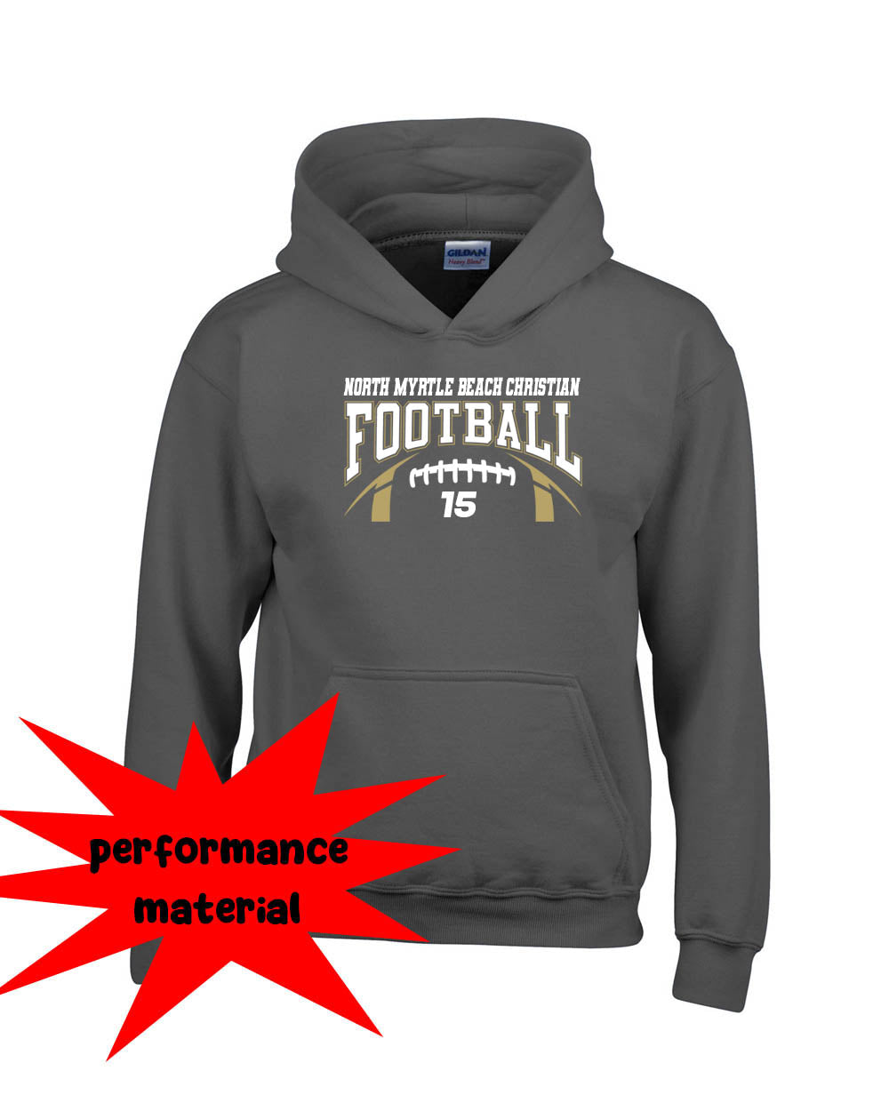 NMB Christian School Football Performance Hooded Sweatshirt Design 2
