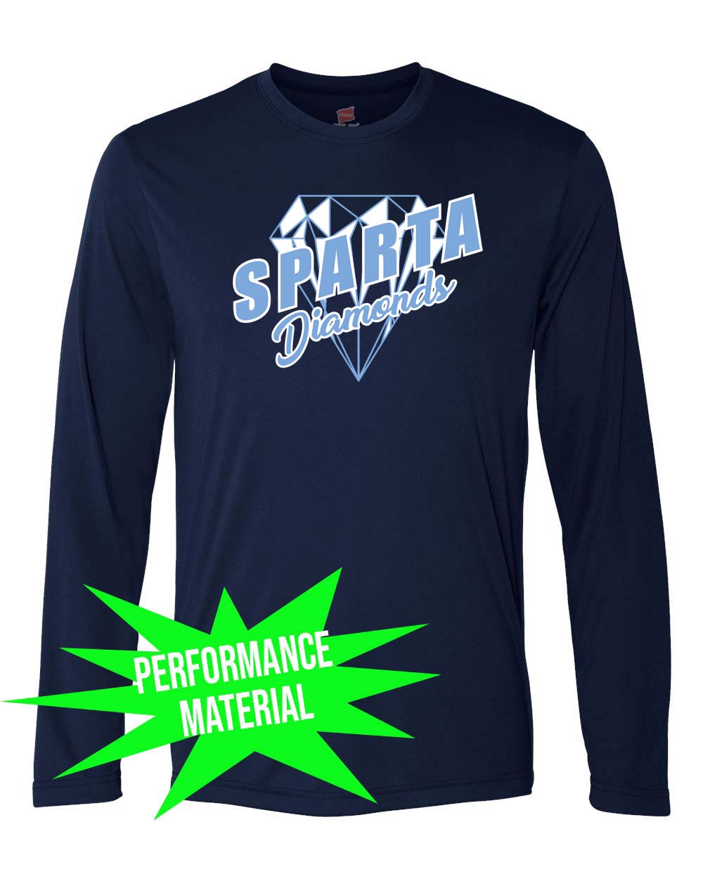 Sparta Diamonds Performance Material Long Sleeve Shirt Design 2