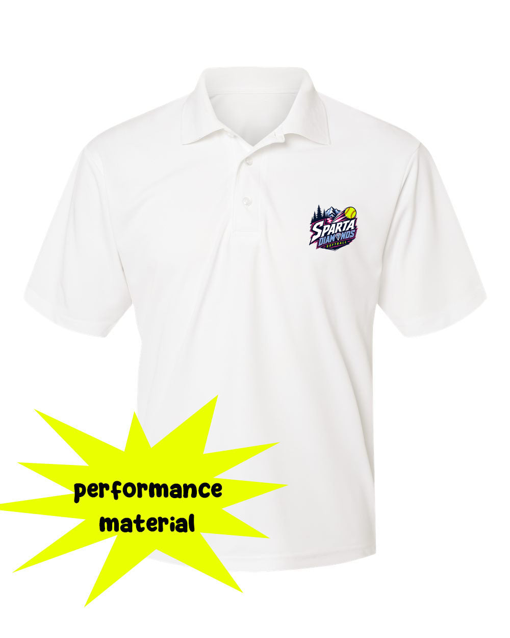 Sparta Diamonds Performance Material Polo Shirt Design 1